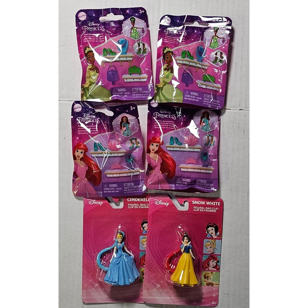 Disney Princess Bag Clips Cinderella Snow White & Mattel Fashion Accessories Lot